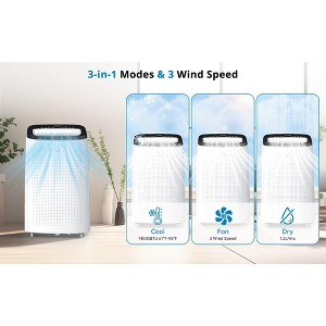 Portable Air Conditioner, Dehumidifier, Fan with Remote Control, with 3-Speed Wind/Night Light for Bedroom Home Office - 1 of 4