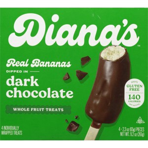 Diana's Bananas Frozen Dark Chocolate Real Banana Sticks - 9.2oz/4ct - 1 of 4