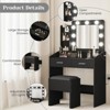Vanity Desk with Power Outlet, Makeup Vanity with Large Mirror and LED Lights, 7 Drawers & Cushioned Stool - 4 of 4