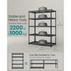 SONGMICS 5-Tier Storage Shelves, Heavy-Duty Garage Shelving, Adjustable Shelving Unit, Steel Shelf, 2,200 lb Load, 24 x 48 x 72 Inches, Ink Black - 4 of 4