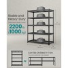 SONGMICS 5-Tier Storage Shelves, Heavy-Duty Garage Shelving, Adjustable Shelving Unit, Steel Shelf, 2,200 lb Load, 24 x 48 x 72 Inches, Ink Black - image 4 of 4