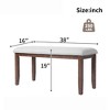 Dining Chairs Upholstered Chairs Upholstered Bench with Padded Seat & Solid Wood Leg, Mid-Century Modern-Modernluxe - 4 of 4