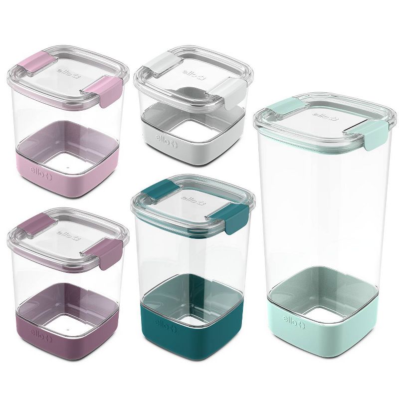 Ello 10pc Plastic Food Storage Canisters with Airtight Lids (Set of 5), 3 of 13