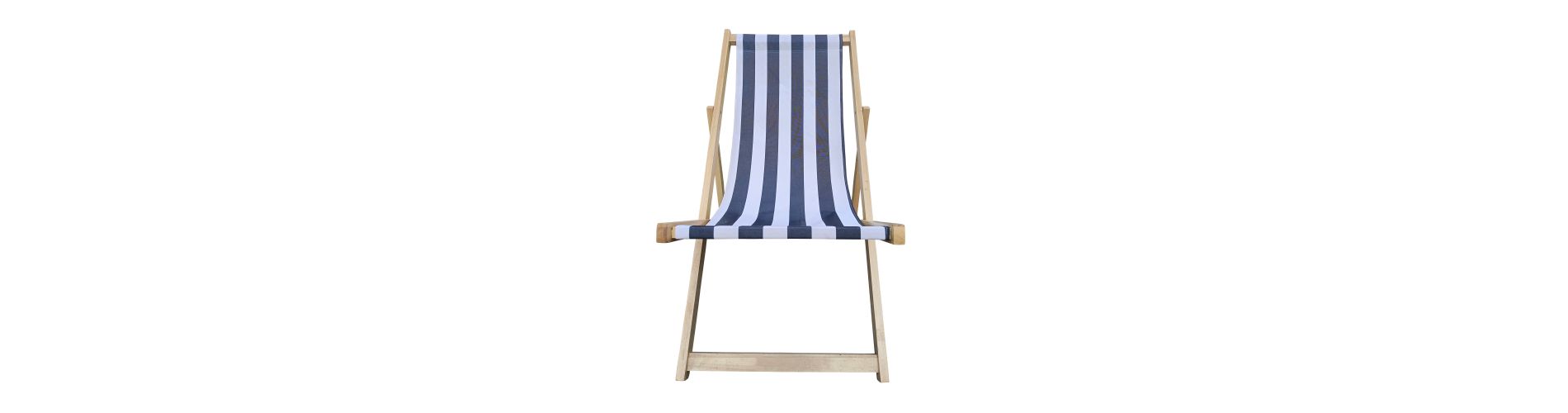 Dexmalle Outdoor Folding Lounge Chair with Blue Stripe