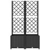 vidaXL Garden Planter with Trellis Black 31.5"x15.7"x53.5" PP - 4 of 4