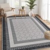Rugs Washable Area Rug for Living Room Bordered Modern Geometric Indoor Area Rug Non Slip Low Pile Throw Carpet - 2 of 4