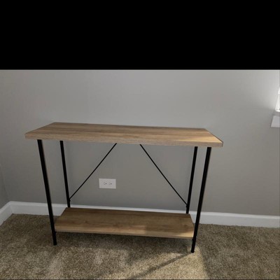 Wood And Metal Desk With Shelves Natural - Room Essentials™ : Target