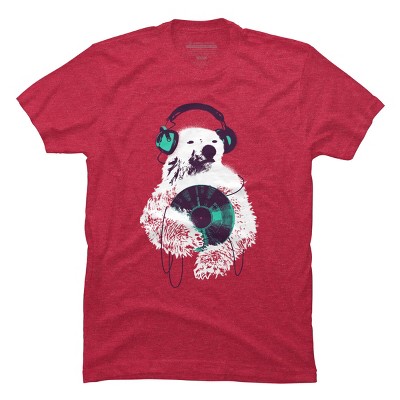 Men's Design By Humans Record Bear By radiomode T-Shirt