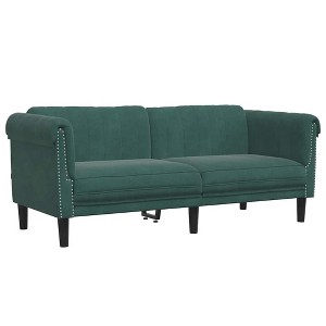 vidaXL Sofa Dark Green Velvet (100% polyester), plywood, solid wood - 1 of 4