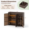 Costway Outdoor PE Wicker Storage Cabinet with 3 Doors Adjustable Shelves and Drawer - 3 of 4