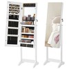Mirror Jewelry Cabinet Standing Armoire Organizer Jewelry Storage with Full-Length Frameless LED Lights Mirror - 2 of 4