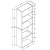 Monarch Specialties Bookshelf Bookcase 6 Tier 72InchH Office Bedroom Laminate Grey Transitional - 3 of 4