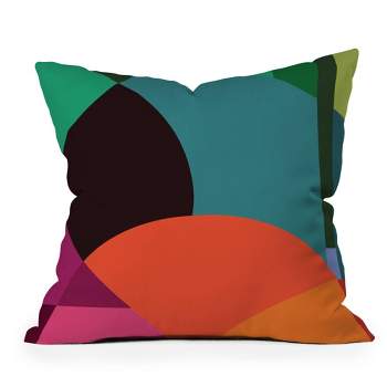 18"x18" by Brije Sunsets Geometric Abstract Square Throw Pillow Pink/Green -Deny Designs