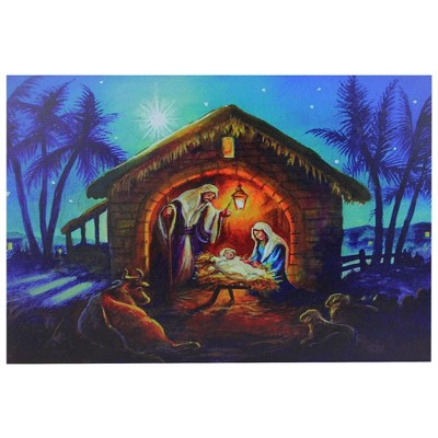 Northlight LED Fiber Optic Lighted Nativity Scene Christmas Wall Art 15.75" x 23.5"