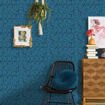 Layered Leaves Peel & Stick Wallpaper Blue - Opalhouse™