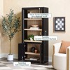 Walker Edison Modern Storage Wood Bookcase with Cabinet - 3 of 4
