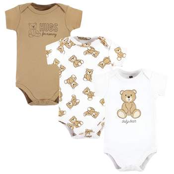 Hudson Baby Cotton Bodysuits, Teddy Bears 3-Pack