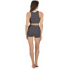 Memoi Women's Seamless Rib Bralette and Boyshort Panty Set Black S - 3 of 4