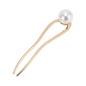 Unique Bargains Women's U-shaped Faux Pearl Decorative Hairpin 1 Pc - 1 of 4
