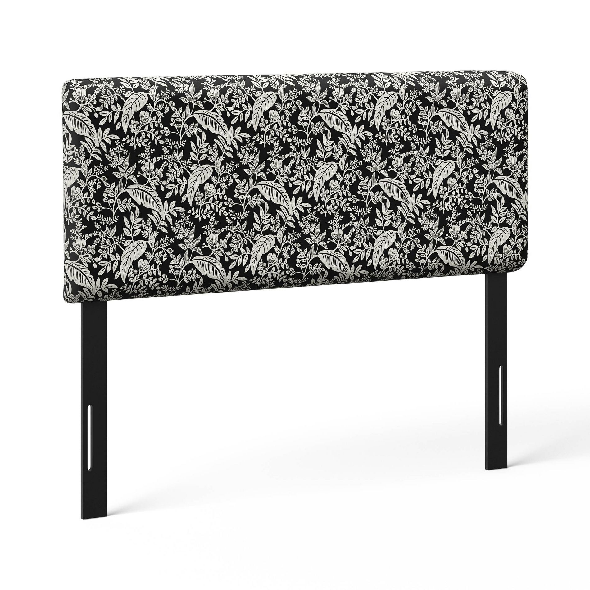 Rifle Paper Co. x Target King Pomegranate Upholstered Headboard Gray: Floral Design, Pine Frame, 78"W