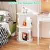 Costway Kids Rotating Bookshelf 2 Tier Freestanding 360° Revolving Display Storage Rack White/Pink - 4 of 4