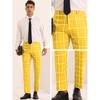 Lars Amadeus Men's Unique Plaid Business Slim Fit Flat Front Pants - 4 of 4