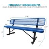 TiramisuBest 45.7in. Patio Bench Black Steel and WPC,Black - 3 of 4