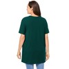 Woman Within Plus Size Perfect Short-Sleeve Shirred V-Neck Tunic - 3 of 4
