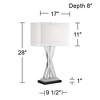 Possini Euro Design Proxima Modern Table Lamp with Black Marble Riser 28" Tall Chrome Silver Metal Double Shades for Bedroom Living Room House Home - 4 of 4
