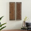 Wood Abstract Woven Seagrass Wall Decor Set of 2 Brown - Olivia & May: Farmhouse Style, Vertical Orientation - 4 of 4