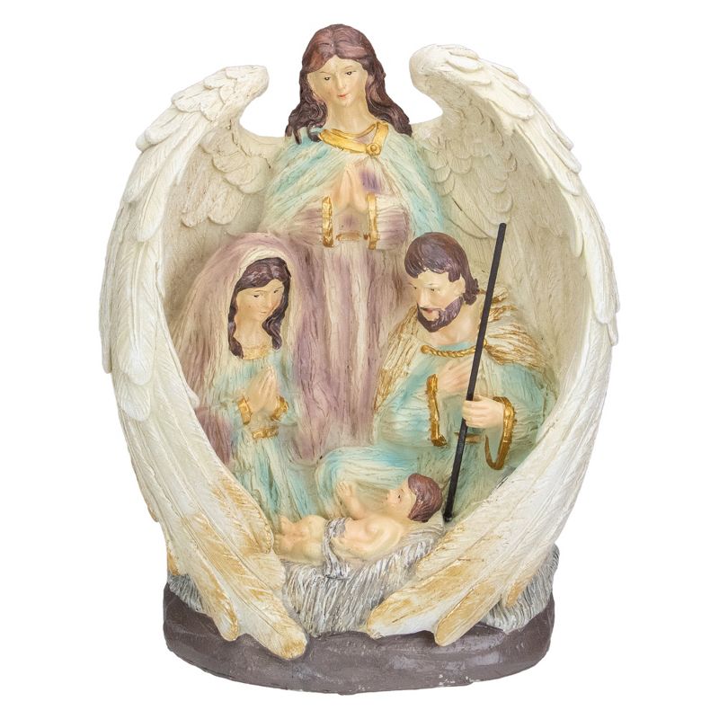 Northlight 11.25” Holy Family and Angel Christmas Nativity Table Decoration, 1 of 5