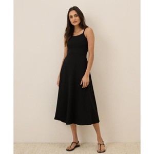 Pact Women's Organic Cotton Fit & Flare Midi Dress Short - 1 of 4