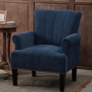 Accent Chair Rivet Tufted Polyester Armchair-ModernLuxe - 1 of 4