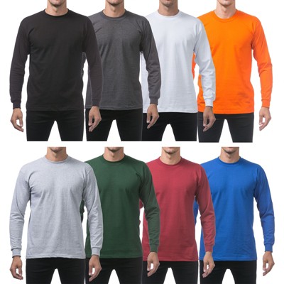 Pro Club Men's Heavyweight Cotton Long Sleeve Crew Neck T-shirt : Target