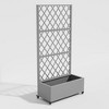 Maggift Planters Metal Rectangular Planter Box with Climbing Frame, Diamond Planters for Outdoor Plants, Porch Patio Garden, Gray 39"*26"*7" - 2 of 4