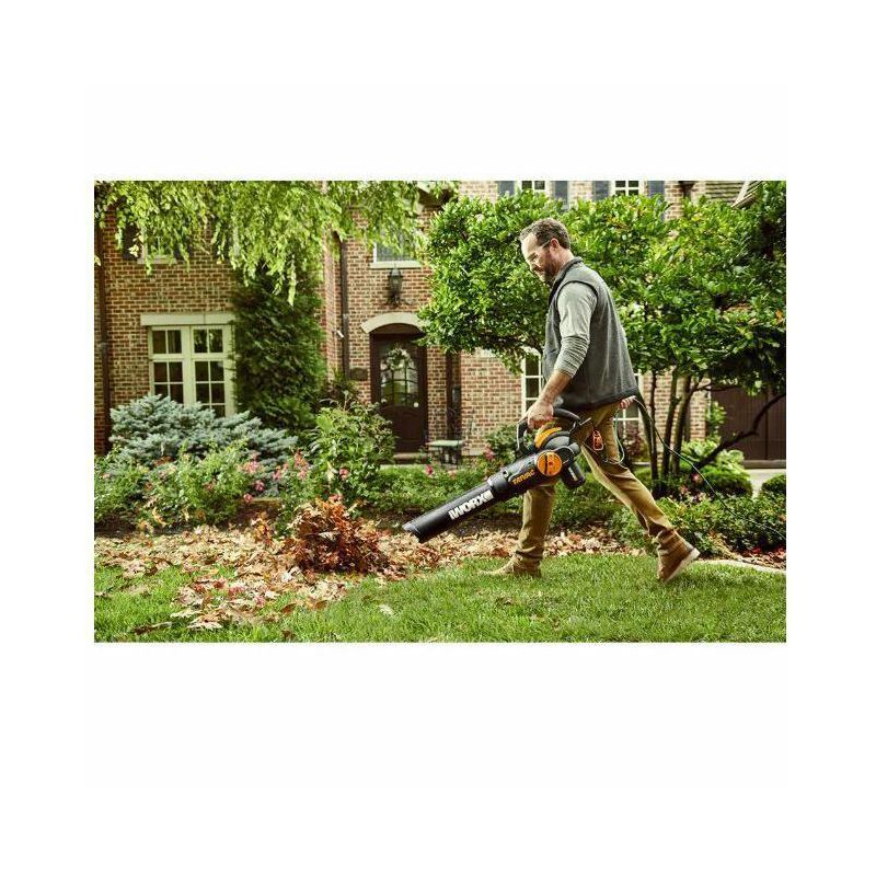 Worx WG524 12 Amp TRIVAC 3-in-1 Electric Leaf Blower/Mulcher/Vac with Leaf Collection System, 5 of 9