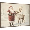 Amanti Art Santa Claus with Reindeer in Winter Wonderland by Melloi Art Prints Canvas Wall Art Print Framed - 2 of 4