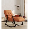CENGHU Casual Folding Rocking Chair Upholstered, Lounge Rocking Chair Adjustable High Back and Foot Rest, Modern Accent Recliner Chair for Adults - 2 of 4