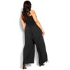 Women's Plus Size Smocked Jumpsuit - black | CITY CHIC - 3 of 4
