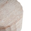 ACEPANO 15 in. W Hexagonal Cylindrical Travertine Lightweight Concrete Decorative Side Table-Beige - 4 of 4