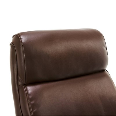 Brown Bonded Leather Ergonomic Executive Office Chair with Lumbar Support