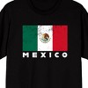 Distressed Mexican Flag and Mexico Text on Black Ground Adult Crew Neck Short Sleeve T-shirt - 2 of 3