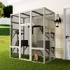 ORRD Large Gray Wooden Outdoor Catio with 5 Platforms & 2 Resting Boxes, Waterproof UV-Resistant Cat Enclosure Shelter - 2 of 4