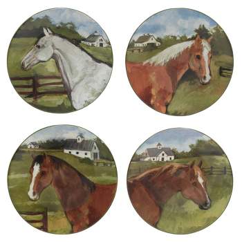 Set of 4 York Stables Assorted Salad/Dining Plates - Certified International