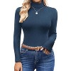 Ekouaer Women's Turtleneck Tops Ribbed Pullover Sweater Long Sleeves Shirts Midweight Thermal Underwear Blouse - 3 of 4