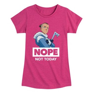 Girls' - Avatar: The Last Airbender - Sokka Nope Fitted Short Sleeve Graphic T-Shirt - 1 of 4
