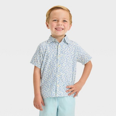 Oshkosh B'gosh Toddler Boys' Shark Printed Woven Top - White : Target