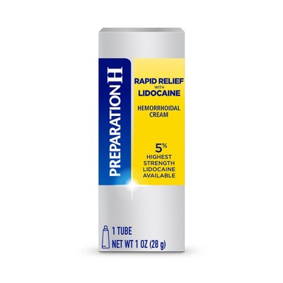 Read reviews and buy Preparation H Rapid Relief Hemorrhoid Symptom Treatment Cream with Lidocaine - 1oz at Target. Choose from Same Day Delivery, Drive Up or Order Pickup. Free standard shipping with $35 orders. Expect More. Pay Less.
