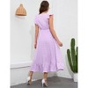 Womens Maternity V Neck Dress Ruffle Sleeve Pocket Baby Shower Maxi Dress - 2 of 4
