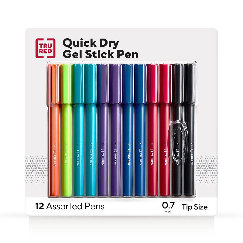 TRU RED Quick Dry Gel Pens Med Point 0.7mm, 1 of 10